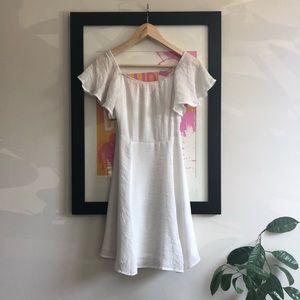 🌼 off-the-shoulder white flowy dress 🌼